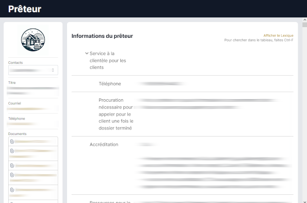 Image de la fonctionnalité des prêteurs